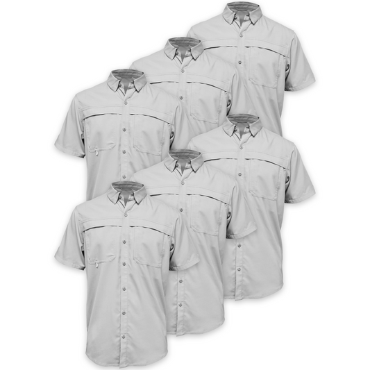 BAW® Fishing Shirt Men's Short Sleeve Wholesale 6pack