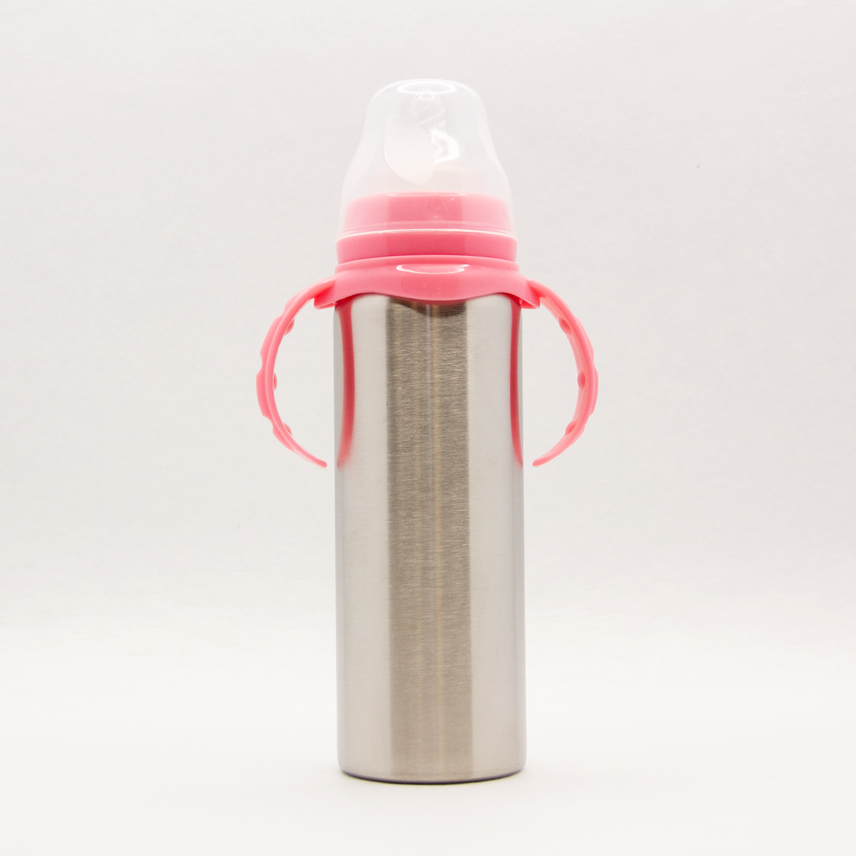 8 oz Stainless Steel Pink Baby Bottle